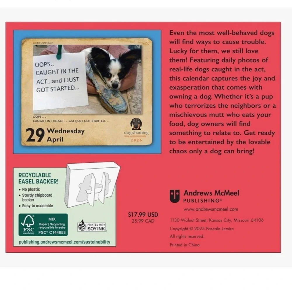 Dog Shaming 2026 Day-to-Day Calendar new!
